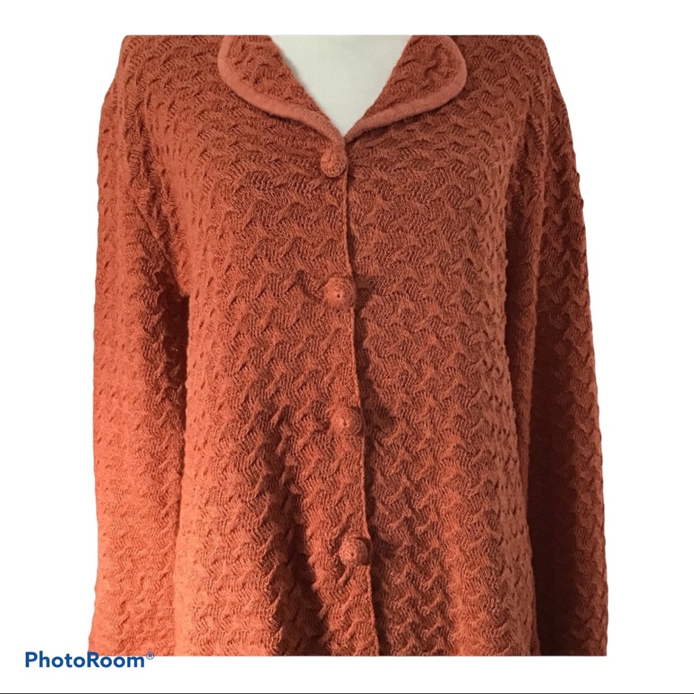 Women's Rust L Cardigan Silk Cotton Sweater